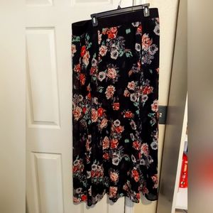 Torrid Chiffon Floral Maxi Skirt with Built-In Shorts